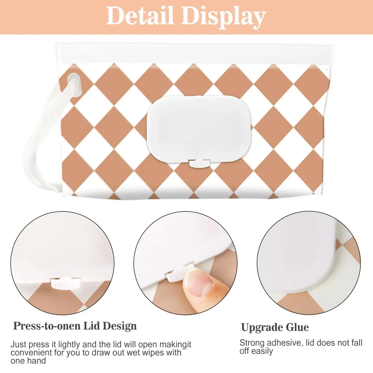 FEBSNOW Baby Wipe Dispenser Holder 4-Pack | Portable Refillable Wet Wipe Pouch 25cm (9.8") - view 4