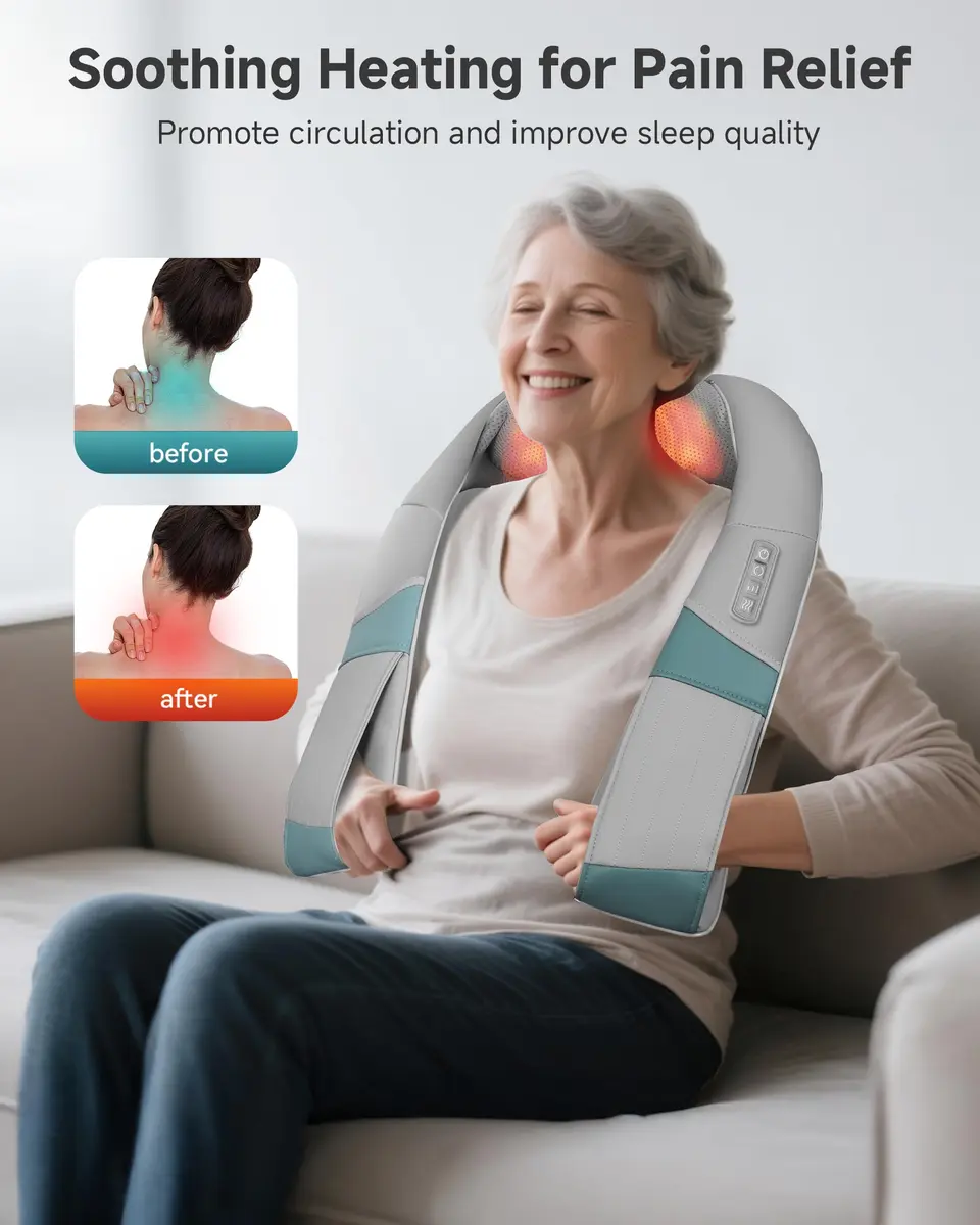 Snailax Cordless Neck Massager with Heat | Rechargeable Deep Tissue Shiatsu for Pain Relief (70-120 chars) - view 5