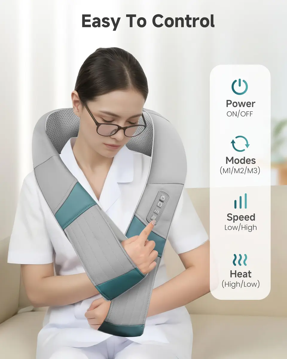 Snailax Cordless Neck Massager with Heat | Rechargeable Deep Tissue Shiatsu for Pain Relief (70-120 chars) - view 7