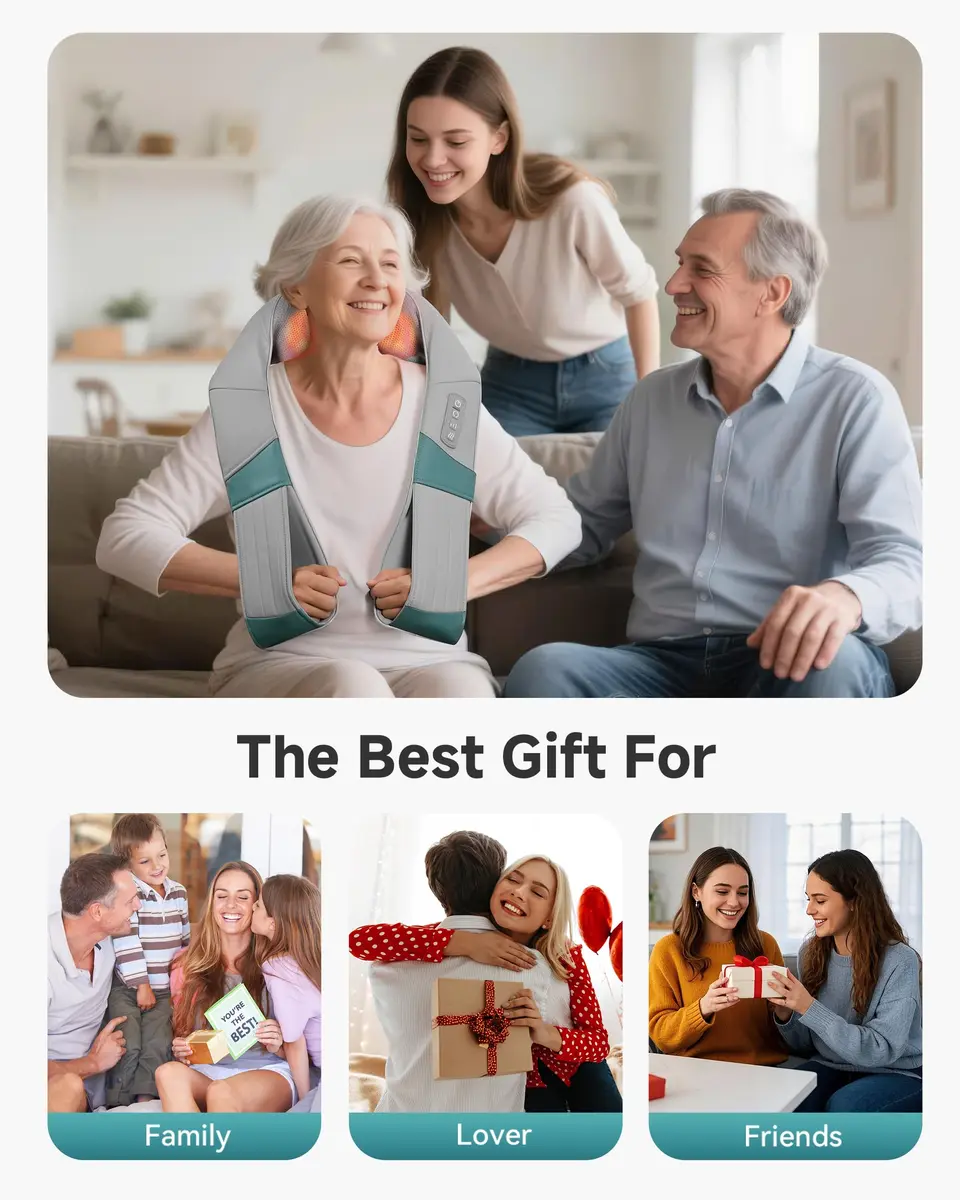 Snailax Cordless Neck Massager with Heat | Rechargeable Deep Tissue Shiatsu for Pain Relief (70-120 chars) - view 9