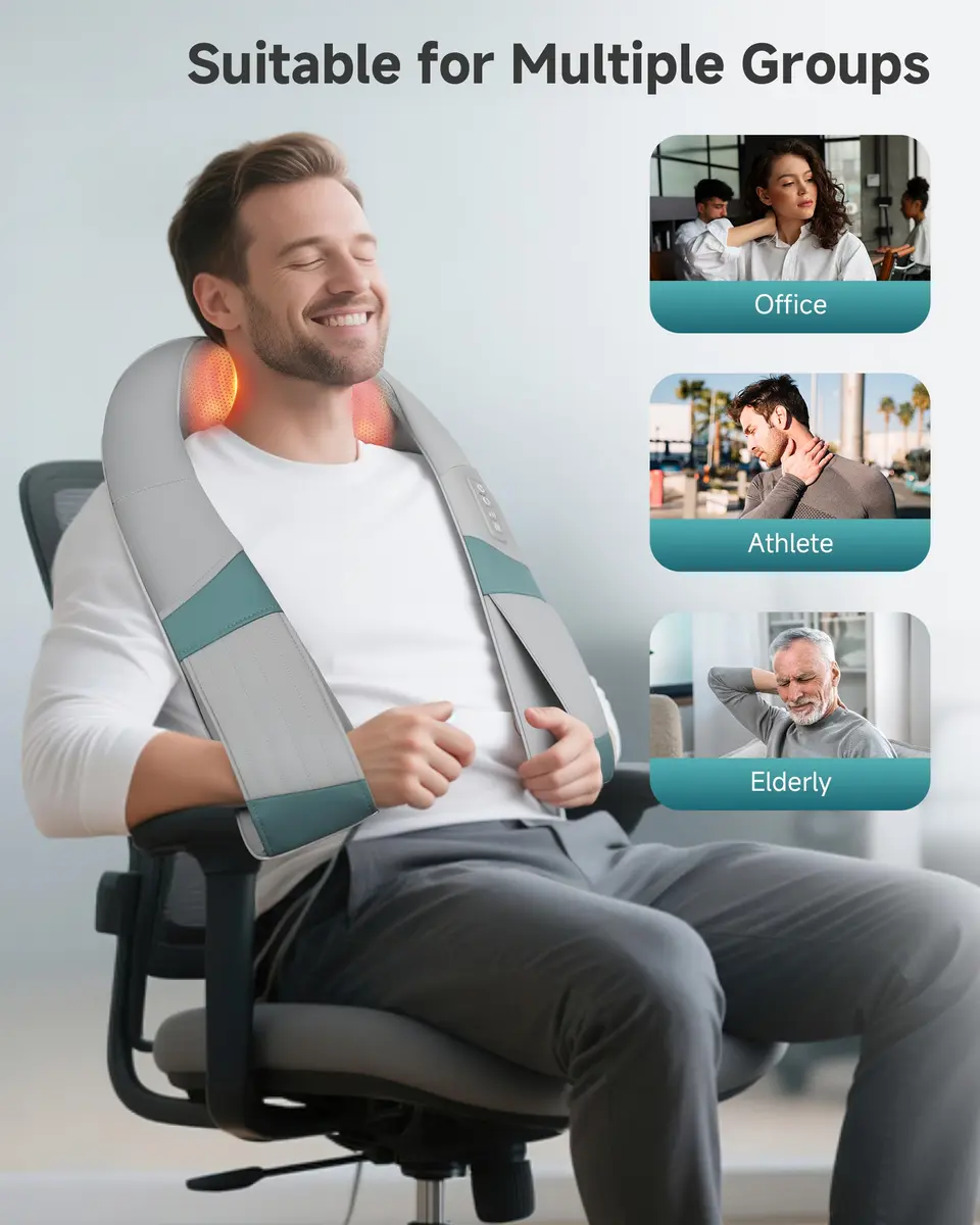Snailax Cordless Neck Massager with Heat | Rechargeable Deep Tissue Shiatsu for Pain Relief (70-120 chars) - view 4
