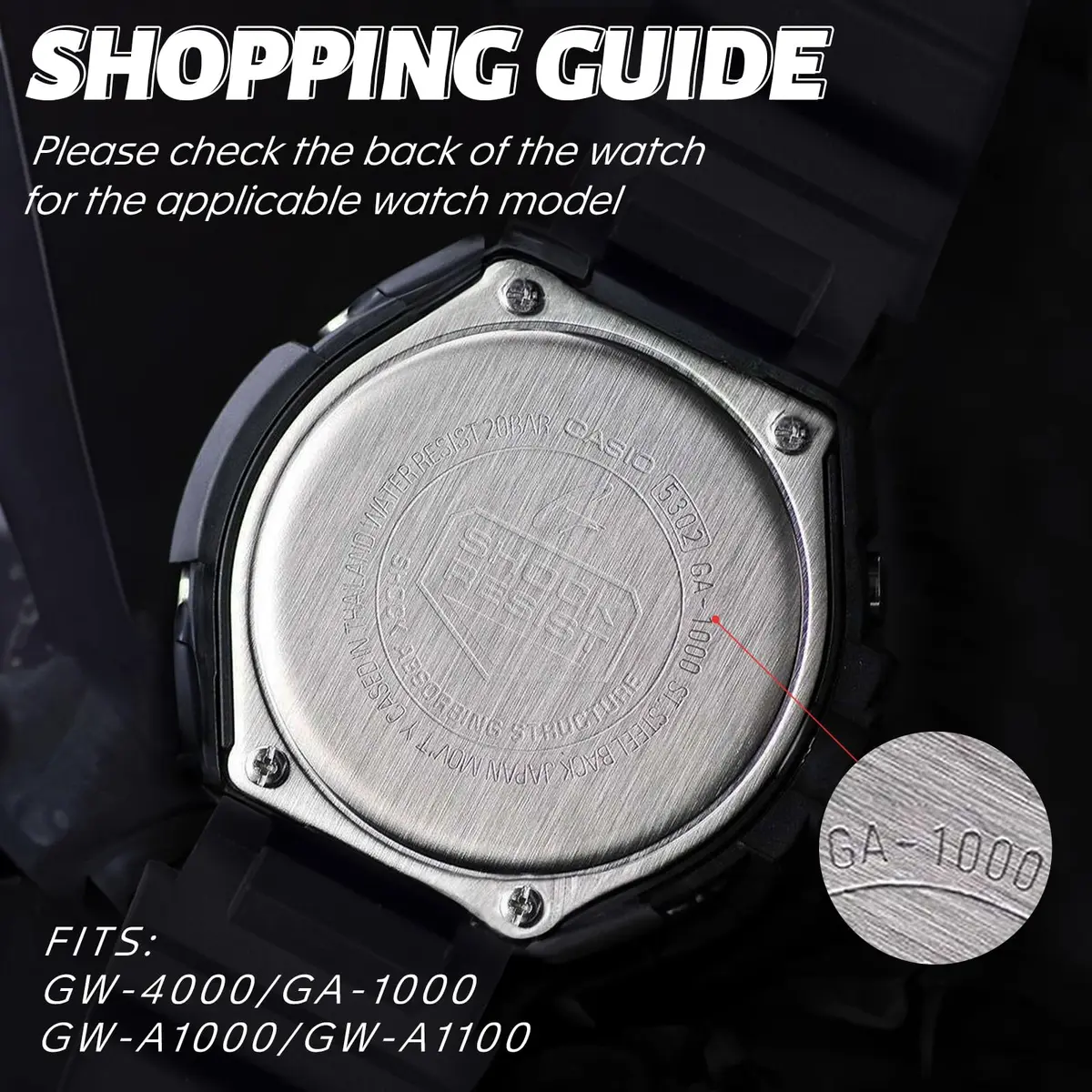 uEmoh 16mm Silicone Watch Band for Casio GW-4000/GA-1000 | Waterproof Durable Replacement - view 6
