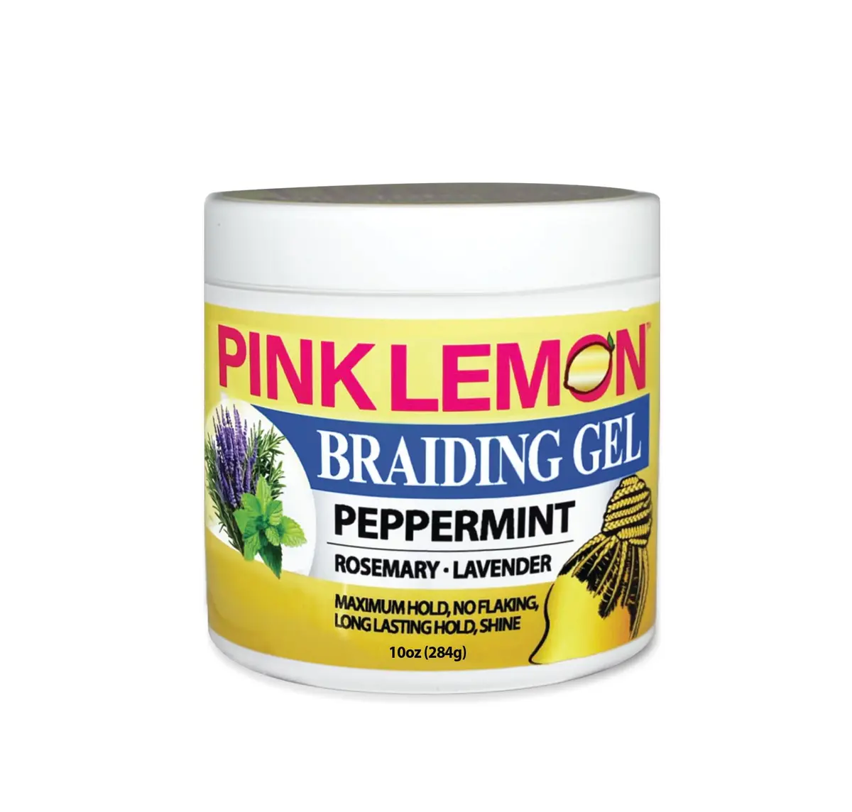 PINK LEMON Braiding Gel Peppermint 10 oz | Maximum Hold, No Flaking, High Shine - main product image