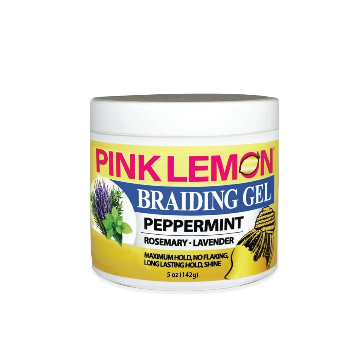 PINK LEMON Braiding Gel Peppermint 5 oz | Maximum Hold, No Flaking, High Shine - main product image