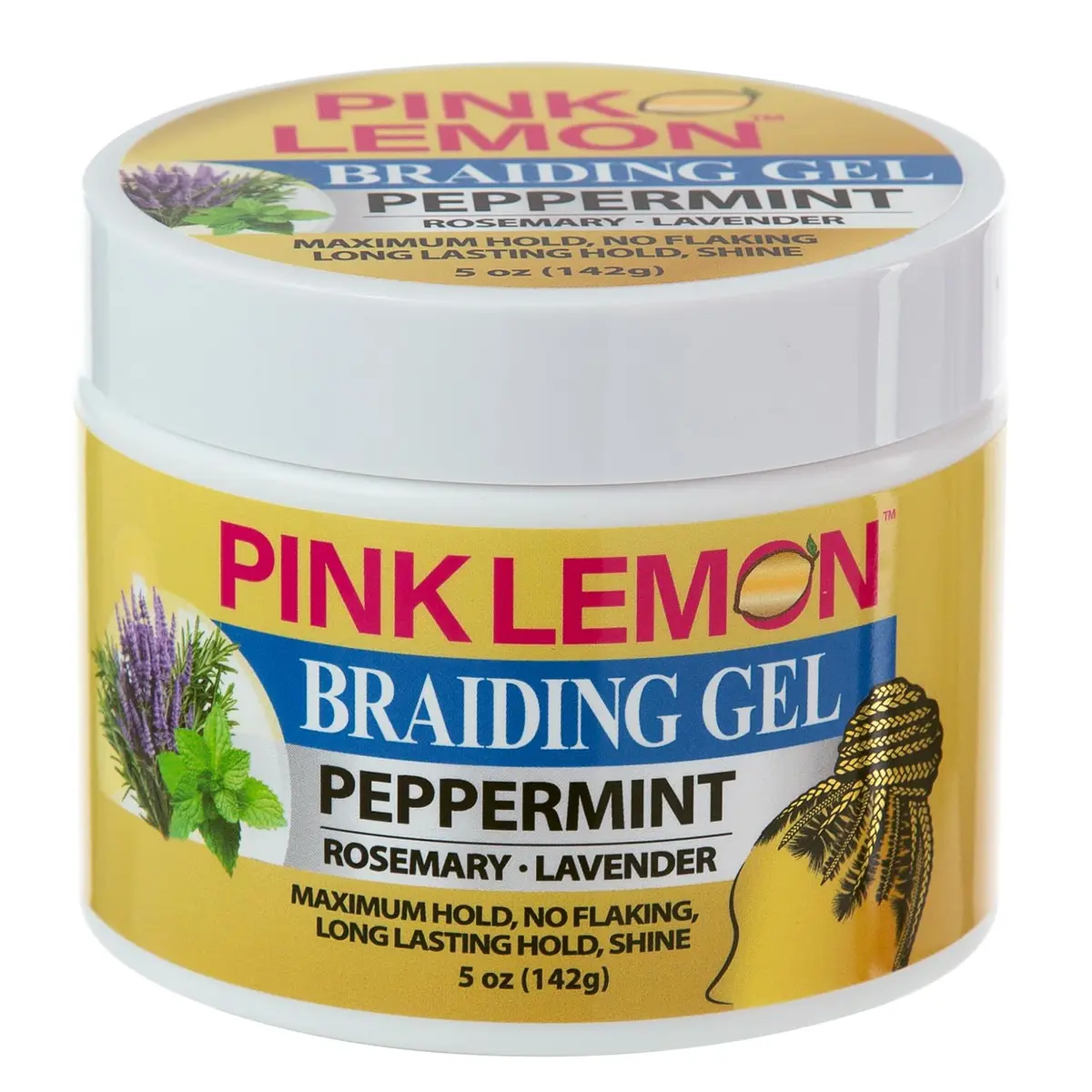 PINK LEMON Braiding Gel Peppermint 5 oz | Maximum Hold, No Flaking, High Shine - view 6