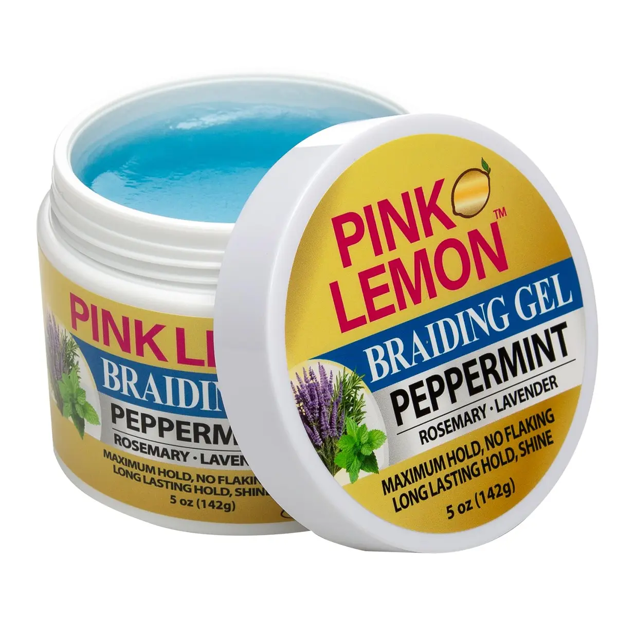 PINK LEMON Braiding Gel Peppermint 5 oz | Maximum Hold, No Flaking, High Shine - view 2