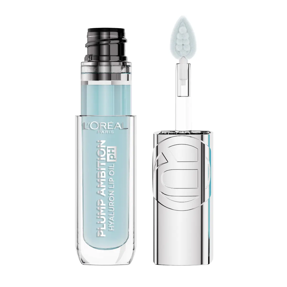 L'Oreal Paris Plump Ambition pH Hyaluron Lip Oil, pH Cristal Ice 0.16 Fl Oz | Hydrating, Plumping, Color Changing Lip Oil - main product image