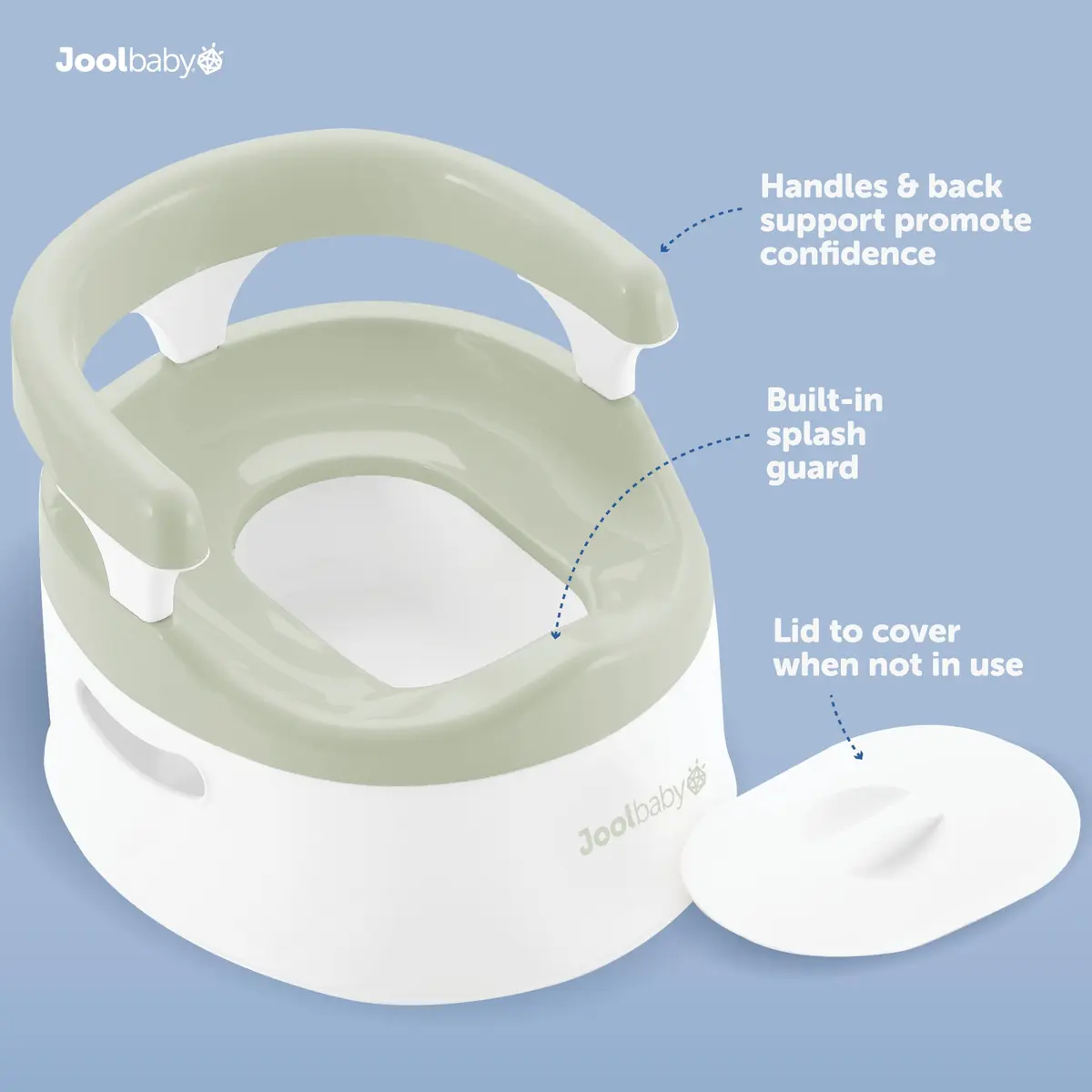 Jool Baby Potty Chair for Toddler Toilet Training | Splash Guard & Back Support (Sage) - view 3