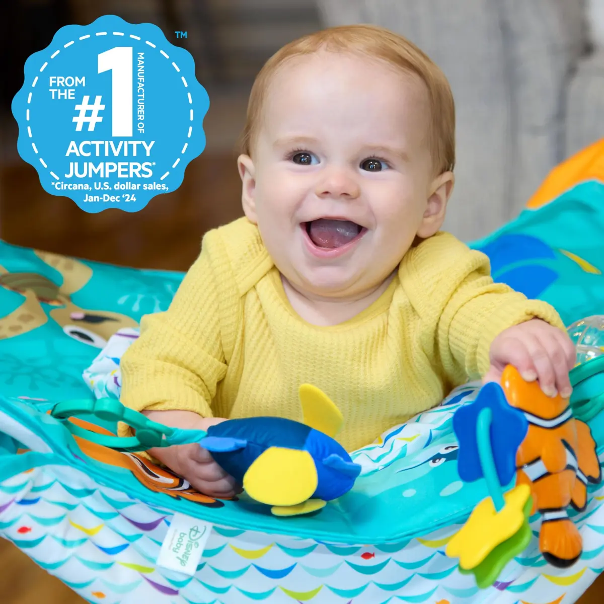 Bright Starts Disney Baby Finding Nemo Pop 'N Jump Portable Baby Jumper | Foldable Indoor/Outdoor Ages 6–12 Months - view 4