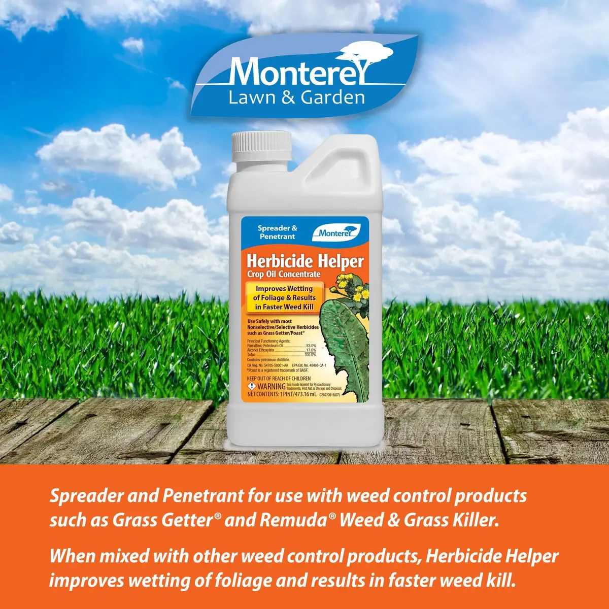 Monterey Weed Moss Control Agent 16 oz | Herbicide Helper Crop Oil Concentrate for Faster Weed Kill - view 2