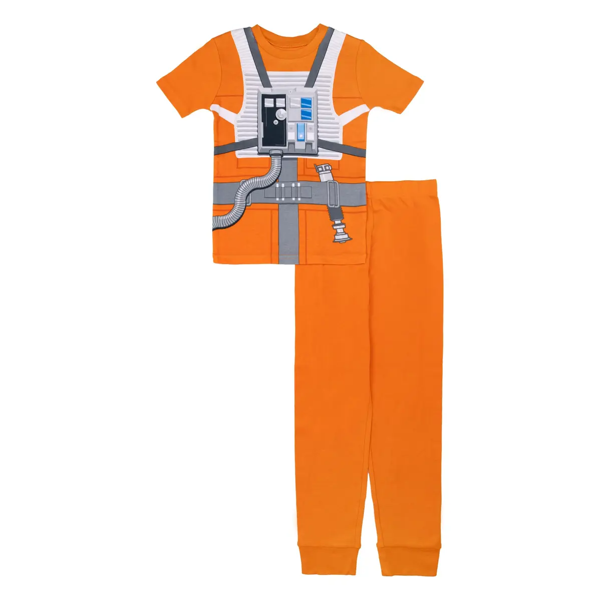 STAR WARS Boys' 2-Piece Snug-fit Cotton Pajama Set, Fighter Pilot Luke, Size 10 - main product image
