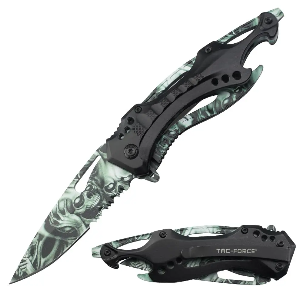 Tac-Force Folding Pocket Knife, 3.25 inch Half Serrated Blade | Versatile EDC Tool for Outdoors & Tactical Use - main product image