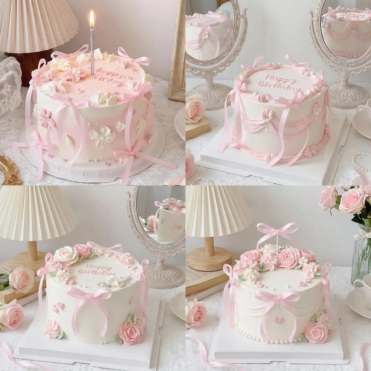 NatNarr Pink Ribbon Bow Cake Toppers (30 Pack, 2.9 x 5.7 inches) | Viral Coquette Style for Indian Parties - view 2