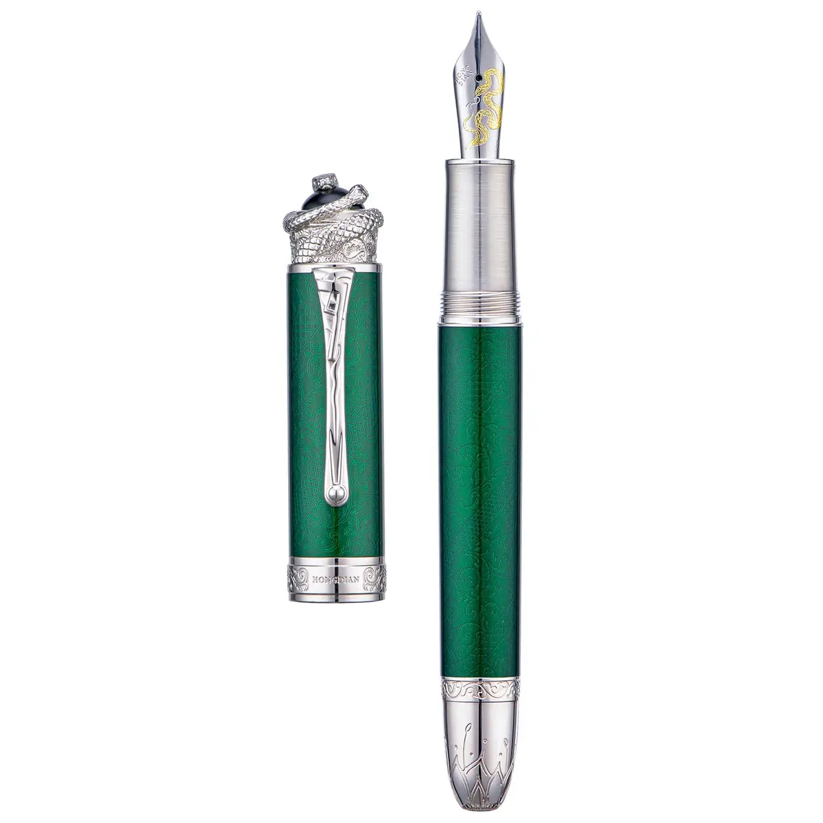 HONG DIAN N25 Fountain Pen Extra Fine Nib Snake Carving | Emerald Green - view 2