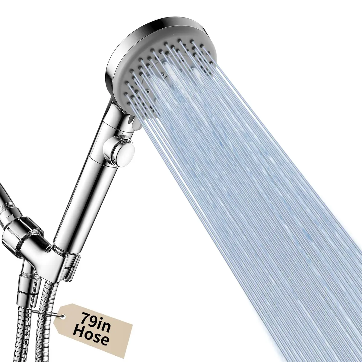 DOILIESE Handheld Shower Head with 79" Extra Long Hose 7 Modes, Chrome | High Pressure & Water Saving - main product image
