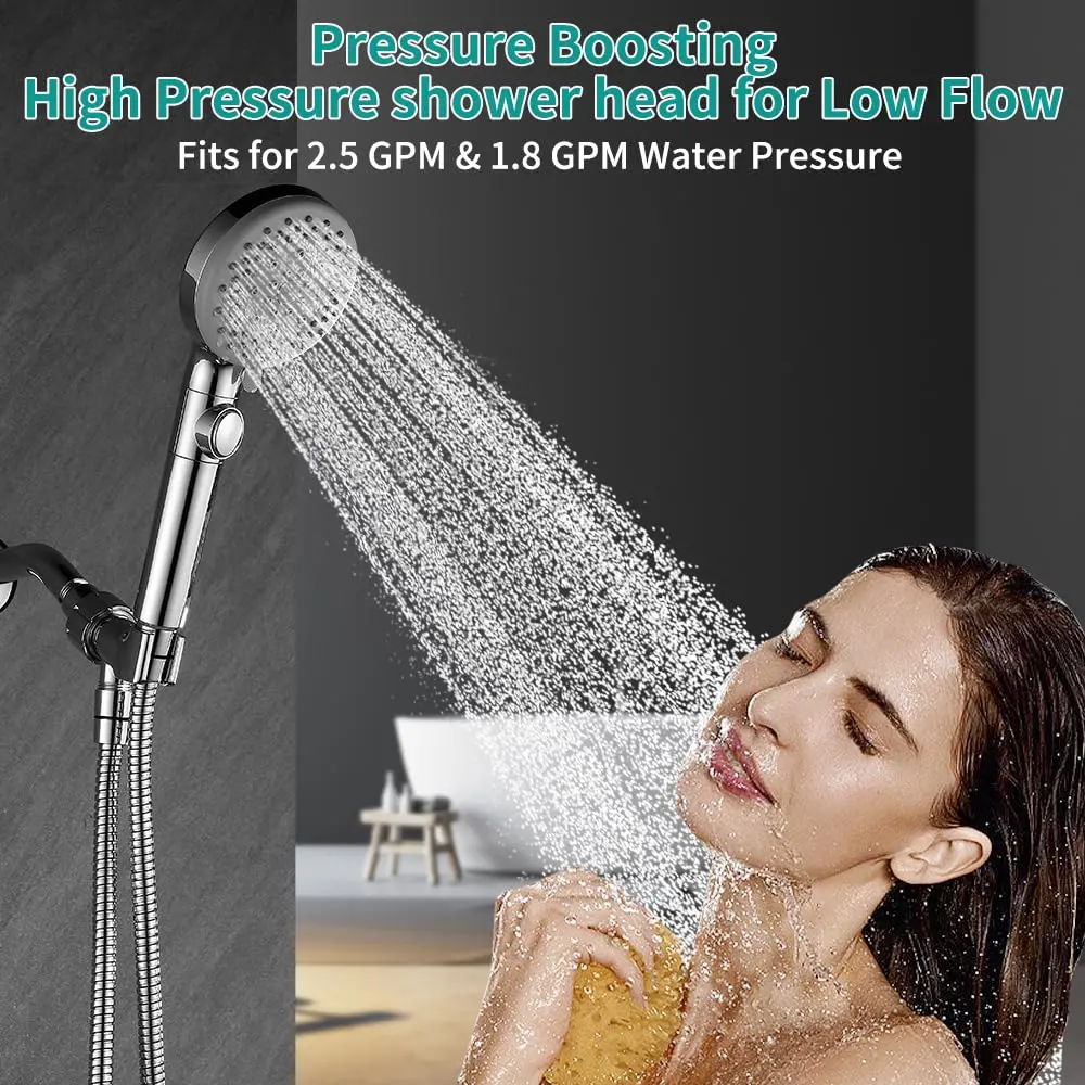 DOILIESE Handheld Shower Head with 79" Extra Long Hose 7 Modes, Chrome | High Pressure & Water Saving - view 8