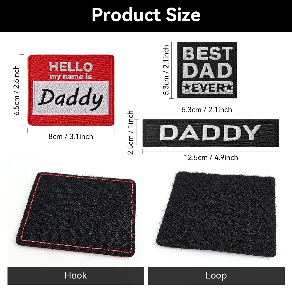 Harsgs Daddy Patches 3-Pack | Tactical Morale Patches with Hook & Loop - view 3