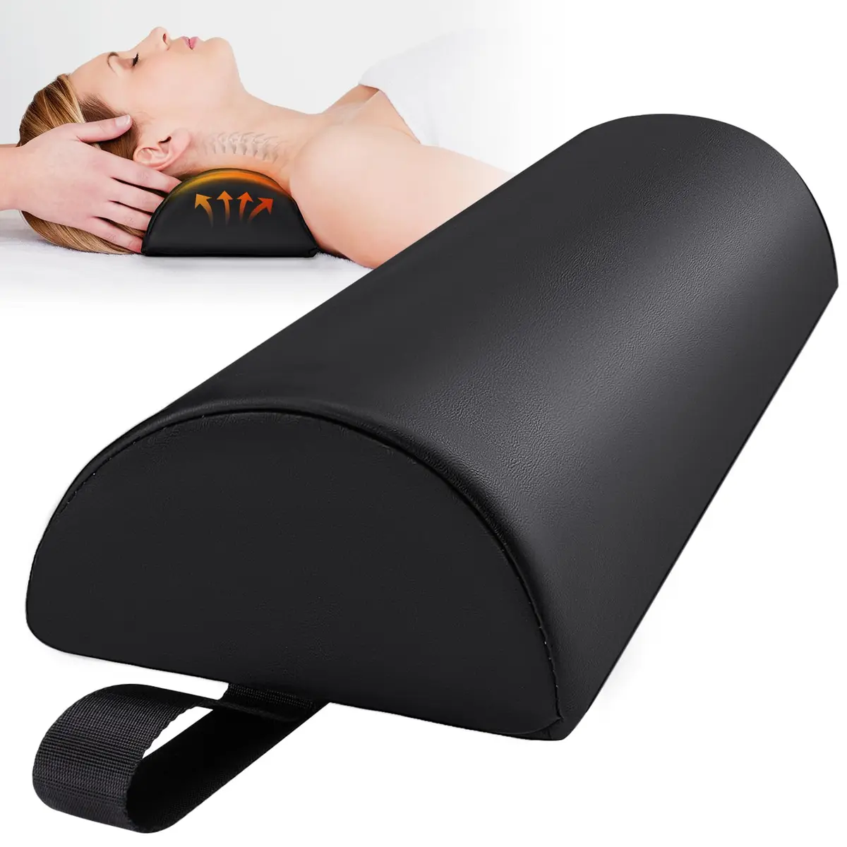 Noverlife Half Round Massage Table Bolster Pillow 17x6x4 inch | Support & Comfort for Therapy - main product image