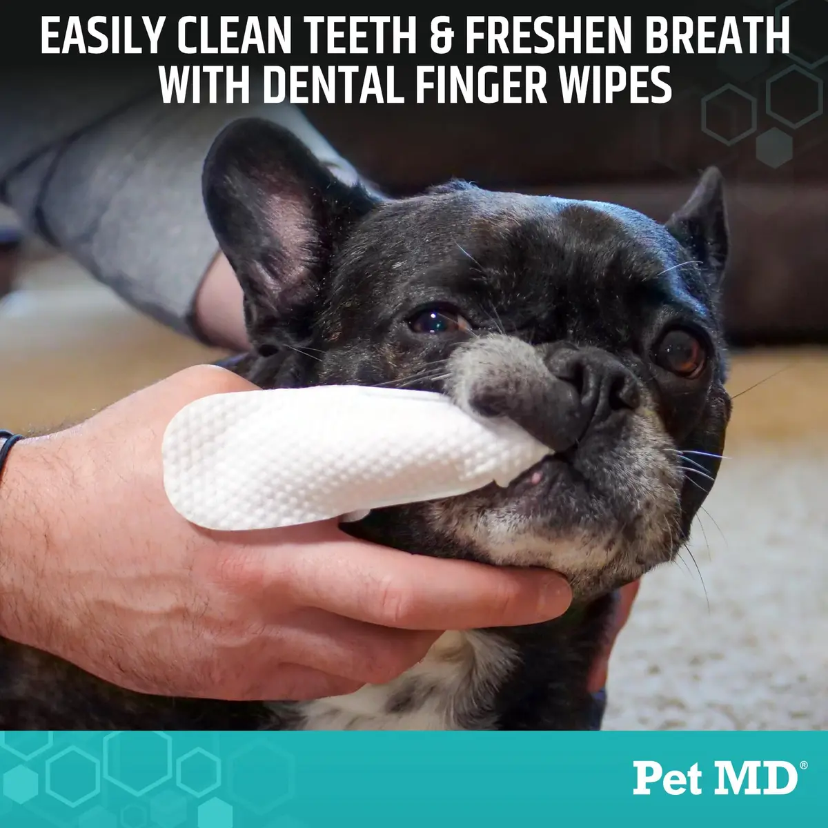 Pet MD Pet Dental Finger Wipes for Dogs - Fresh Apple & Mint Flavor - 50ct | Gentle, Effective Oral Hygiene Support - view 2