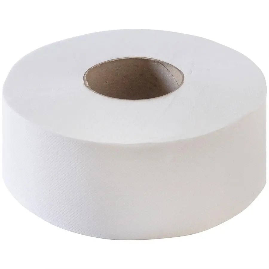 Genuine Joe Jumbo Roll Bath Tissue, 2-Ply, 3.3" x 500', White, 12 Count | Recycled, Septic Safe - view 2