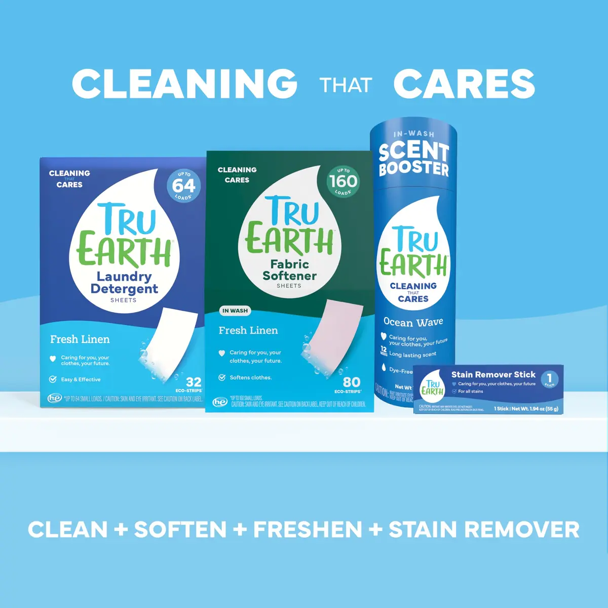 Tru Earth Fabric Softener Sheets Fresh Linen | Eco-Friendly Laundry Solution for All Machines - view 7
