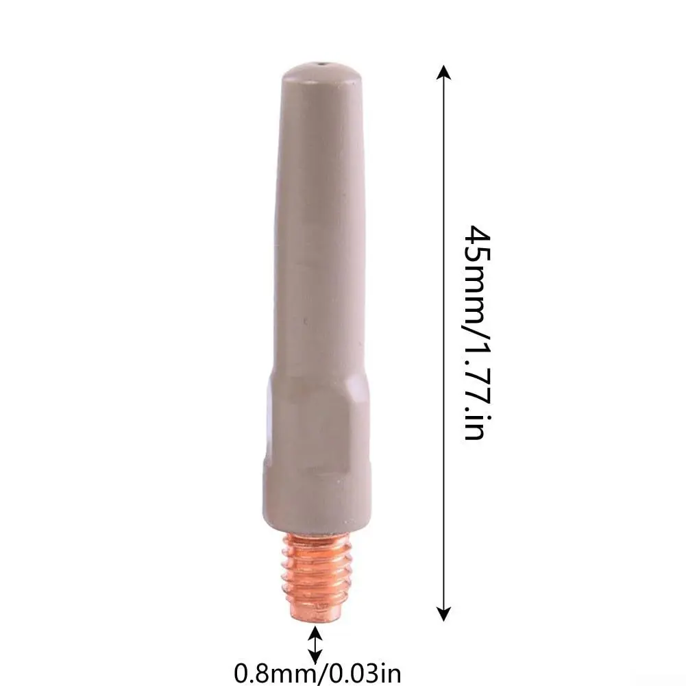 Cloudpower MIG Welding Tips 10PCS Non-Stick Coating Torch Accessory 45X0.8mm Metal Nozzles - view 2