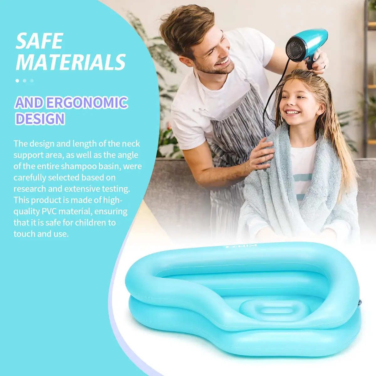 Cehim Inflatable Shampoo Basin for Elderly Bedside Hair Washing | Portable, Leak-Proof, Quick Inflation - view 6