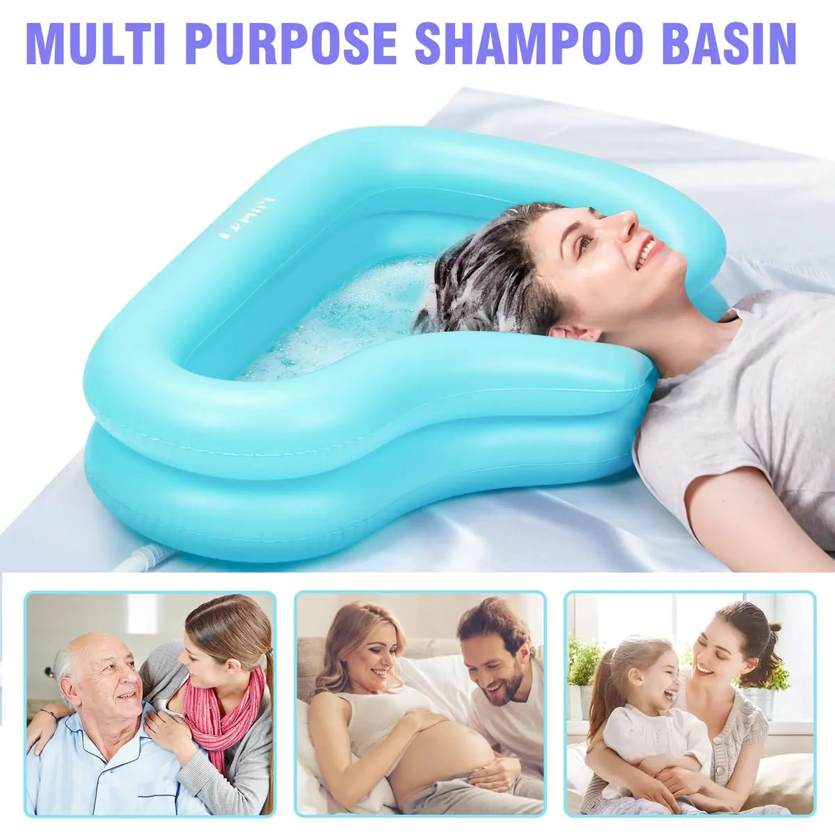 Cehim Inflatable Shampoo Basin for Elderly Bedside Hair Washing | Portable, Leak-Proof, Quick Inflation - view 7
