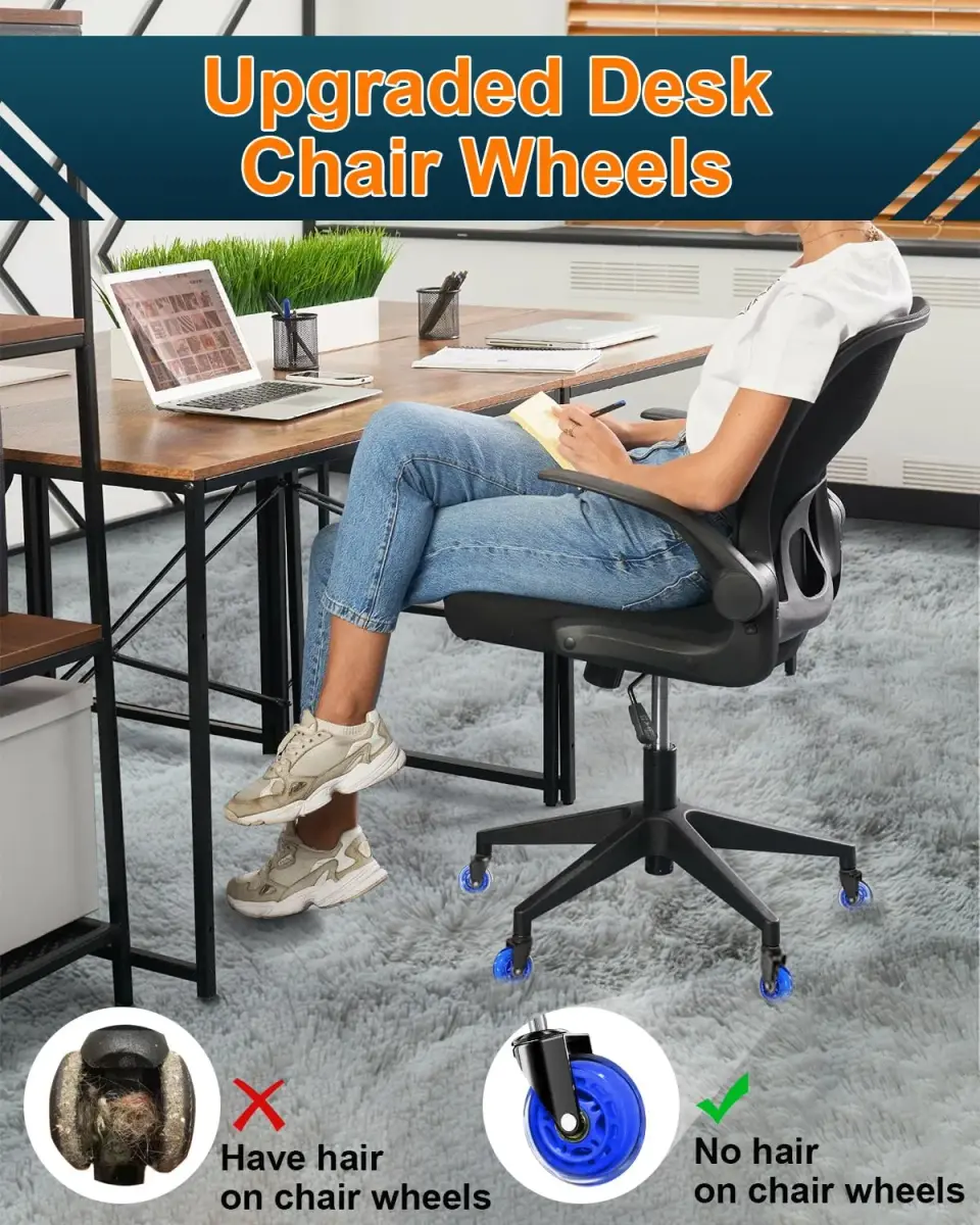 RidRed Heavy Duty Office Chair Wheels - 5-Pack Blue Rollerblade Casters | Smooth Rolling, Floor Safe, 650lb Capacity - view 6