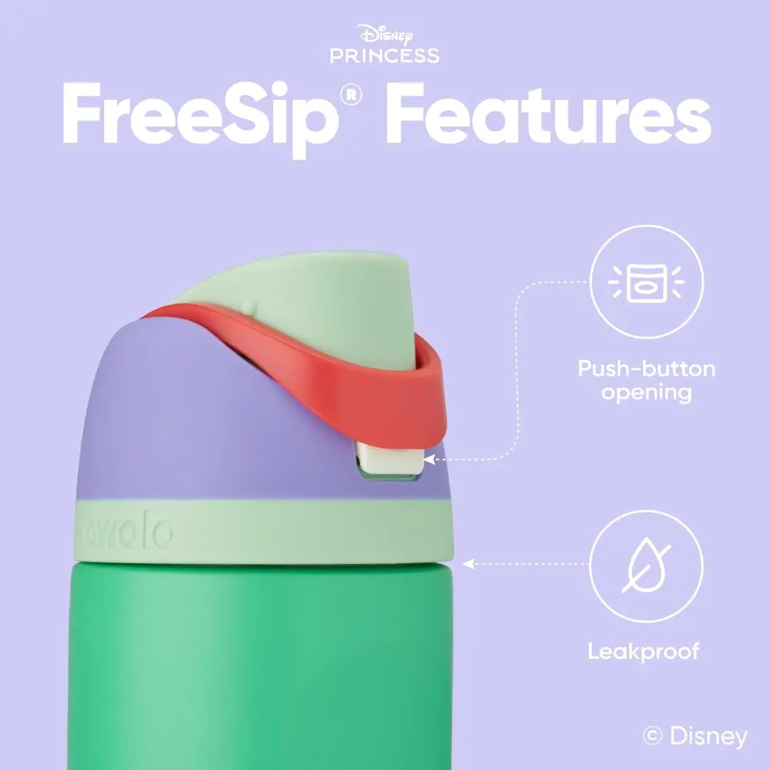 Owala Princess FreeSip Stainless Steel Water Bottle 24 oz Ariel | Disney Princess Hydration - view 4