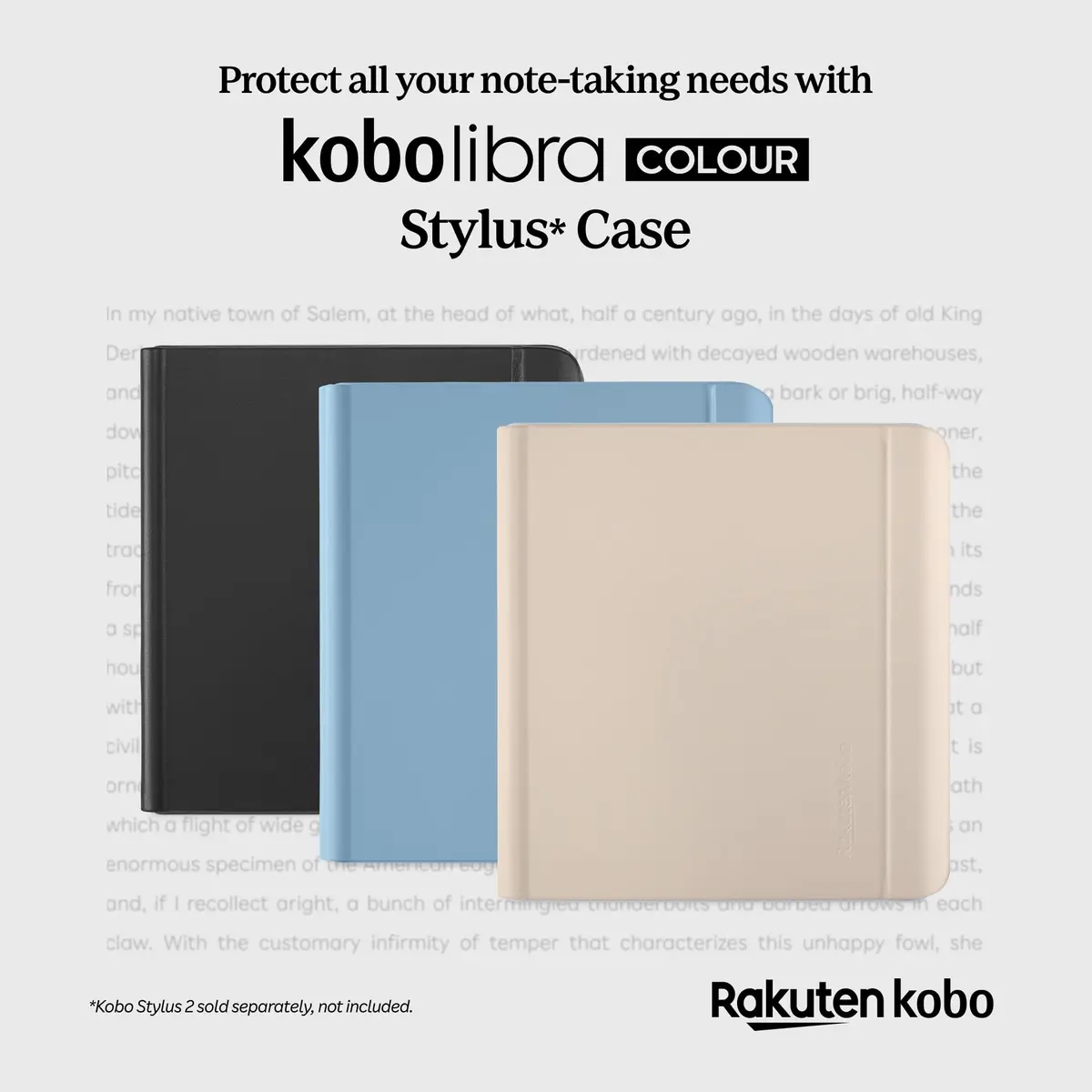Kobo Libra Colour SleepCover Case | Dusk Blue | Recycled Vegan Leather | Sleep/Wake Tech | Built-in 2-Way Stand | Compatible with 7” Kobo Libra Colour - view 3
