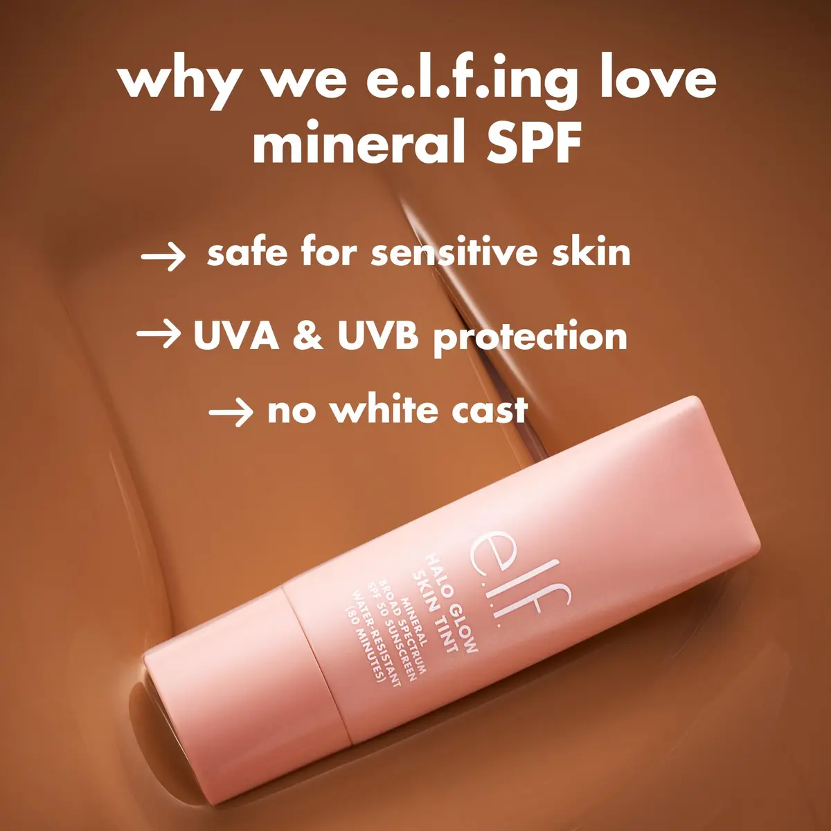 e.l.f. Halo Glow Skin Tint SPF 50 Hydrating & Tinted 17 Rich Warm | Dewy, Buildable Coverage - view 3