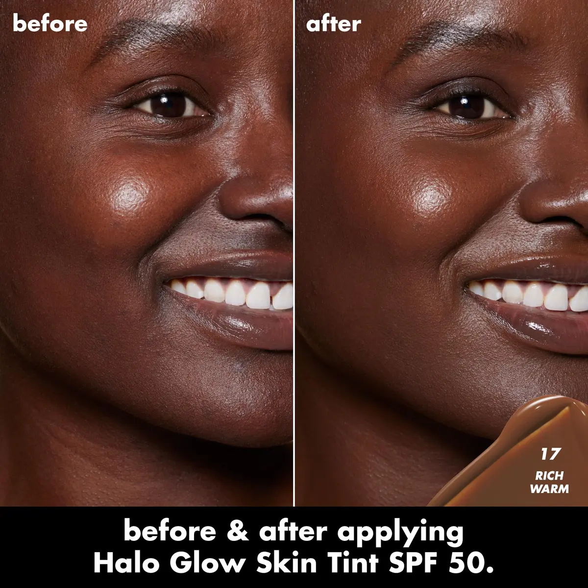 e.l.f. Halo Glow Skin Tint SPF 50 Hydrating & Tinted 17 Rich Warm | Dewy, Buildable Coverage - view 4
