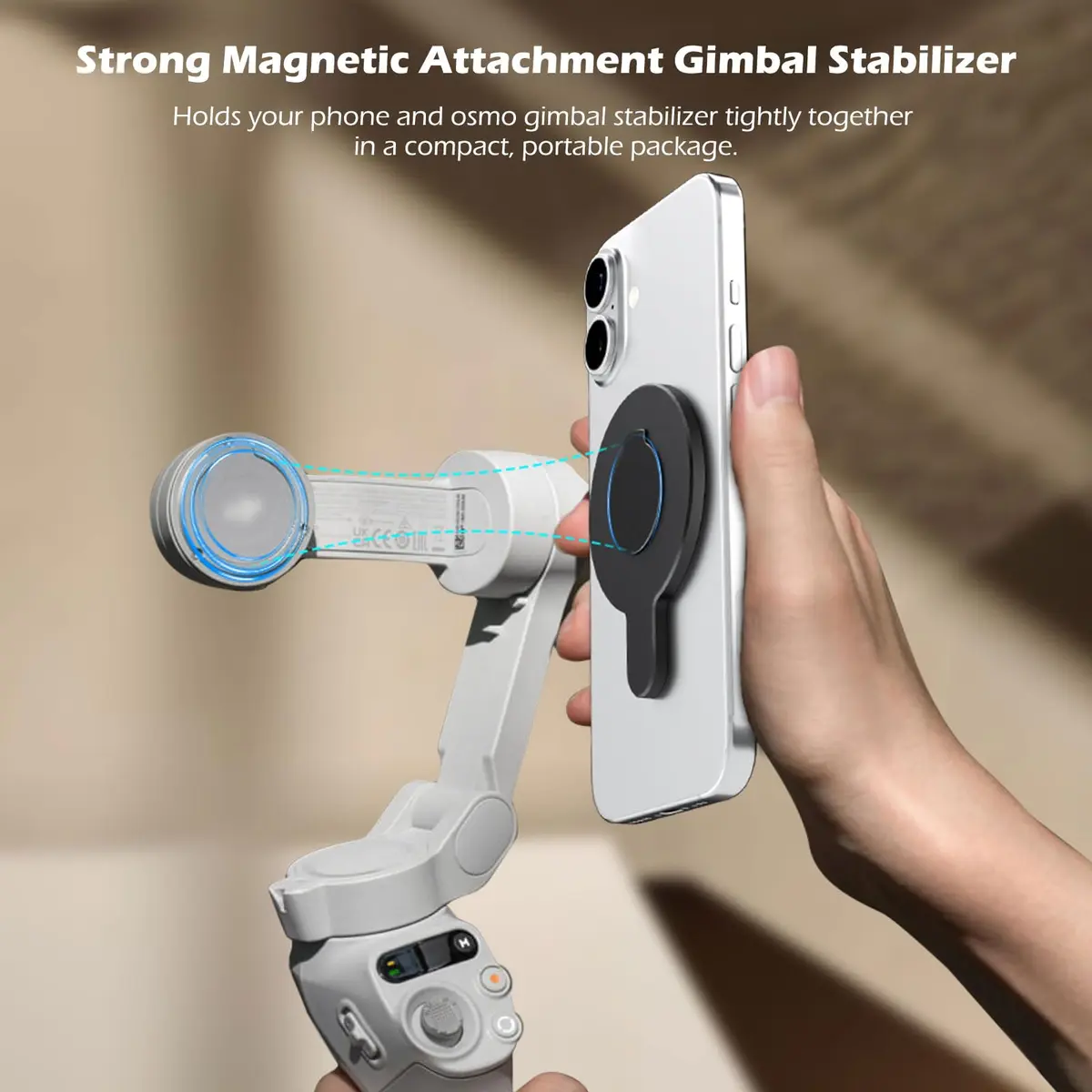 ALAFLY Magnetic Phone Mount for DJI Gimbals | Compatible with MagSafe iPhone 12-17, Quick Release, All Metal Clamp, Black - view 5