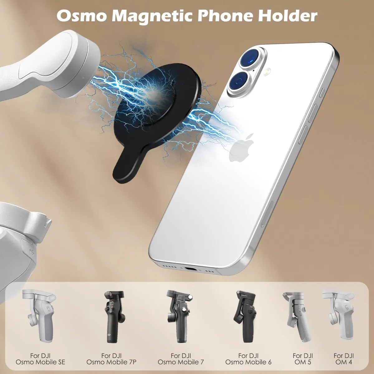 ALAFLY Magnetic Phone Mount for DJI Gimbals | Compatible with MagSafe iPhone 12-17, Quick Release, All Metal Clamp, Black - view 3