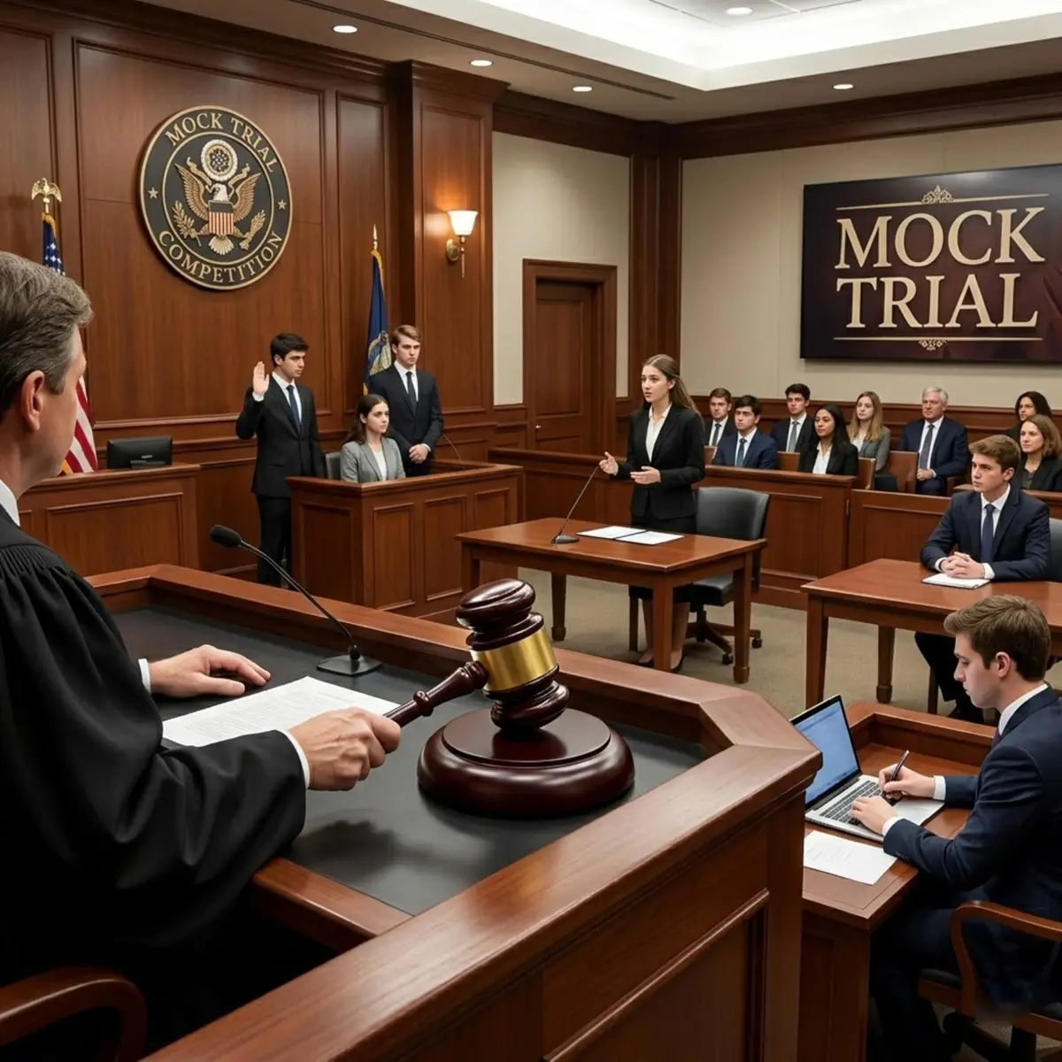Apexstone Wooden Gavel with Sound Block Set, Dark Red, 299g (0.66 lb) | Authentic USA Import for Mock Trials & Auctions - view 4