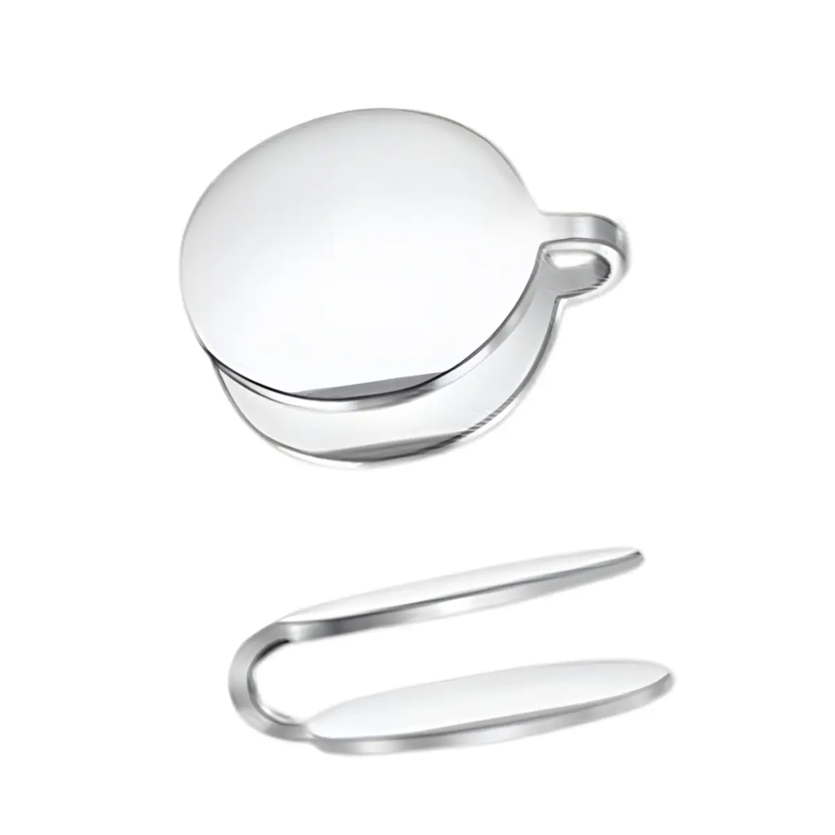 Dtexhif Silver Clip-On Earrings for Women Men | 1.2 cm (0.47 inch) Compression Earring for Swelling - main product image
