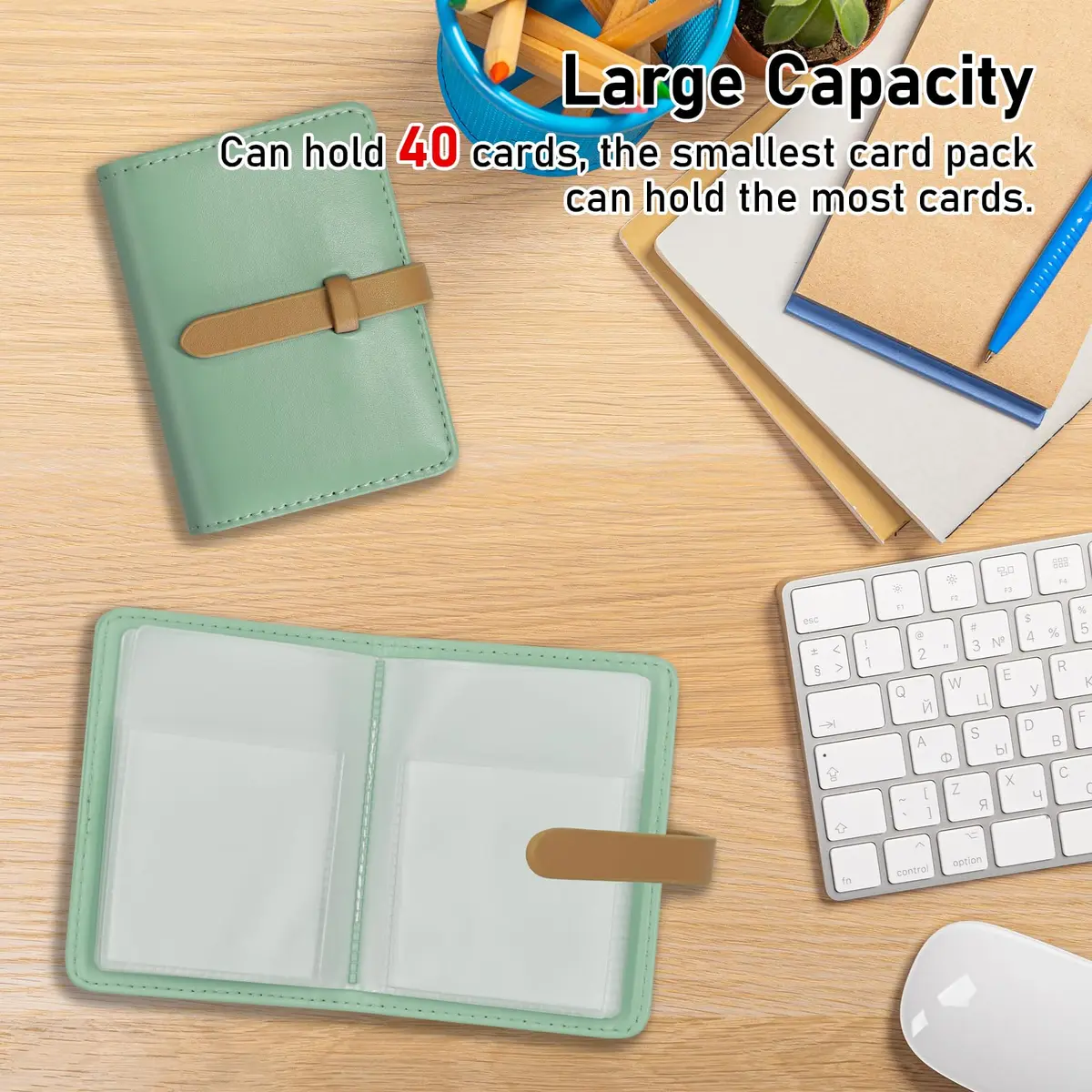 FORYEE 40-Slot PU Leather Card Holder Wallet | Slim Minimalist Design for Business & Travel - view 6