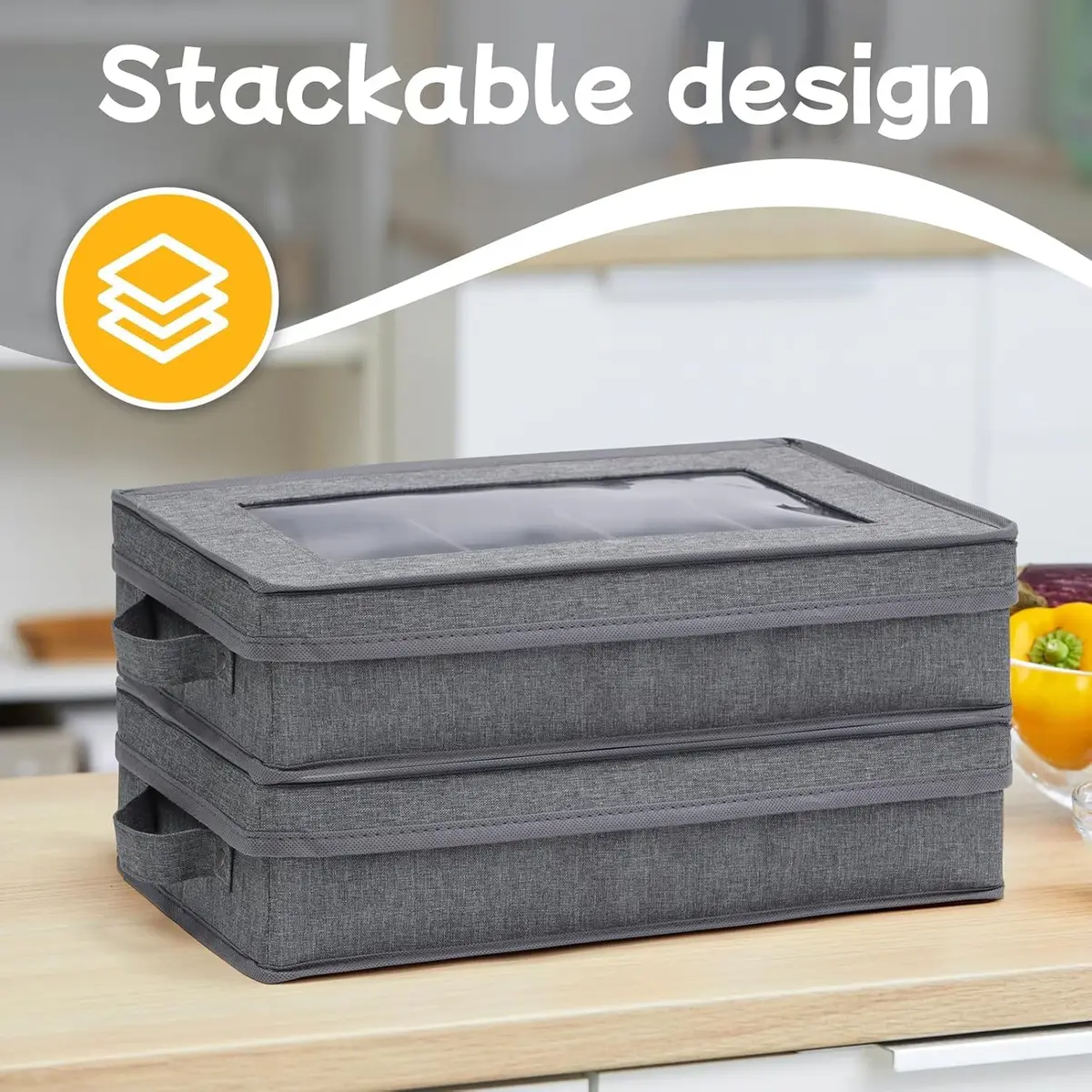Lafulling Silverware Storage Box 2 Pack | Adjustable Dividers & Dustproof Design (43cm x 26cm x 10cm) - view 5