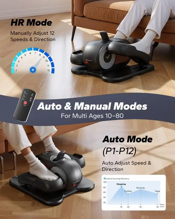 MERACH Under Desk Elliptical 18-inch Steel Frame | Low-Impact Leg Exercise for Seniors & Office Use - view 8