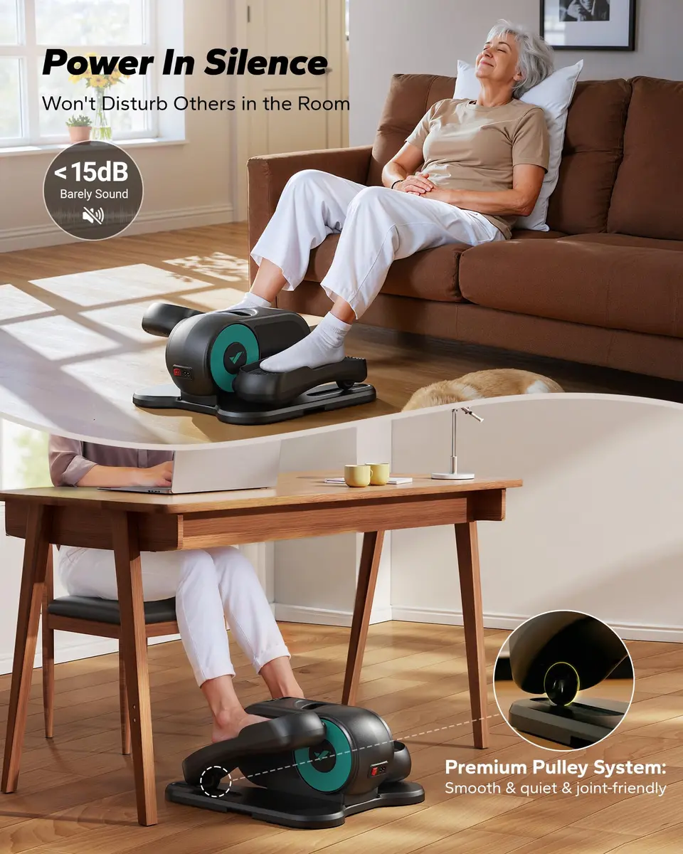 MERACH Under Desk Elliptical | Compact, Quiet & Portable for Seniors & Professionals - view 6