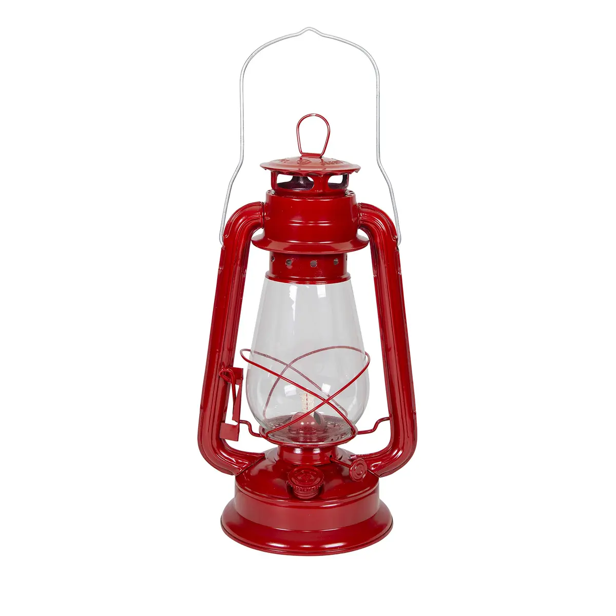 Stansport 127 Hurricane High Oil Lantern (Red, 12-Inch) with Replacement Globe | Red Metal Fuel Lantern for Camping & Outdoors - view 2