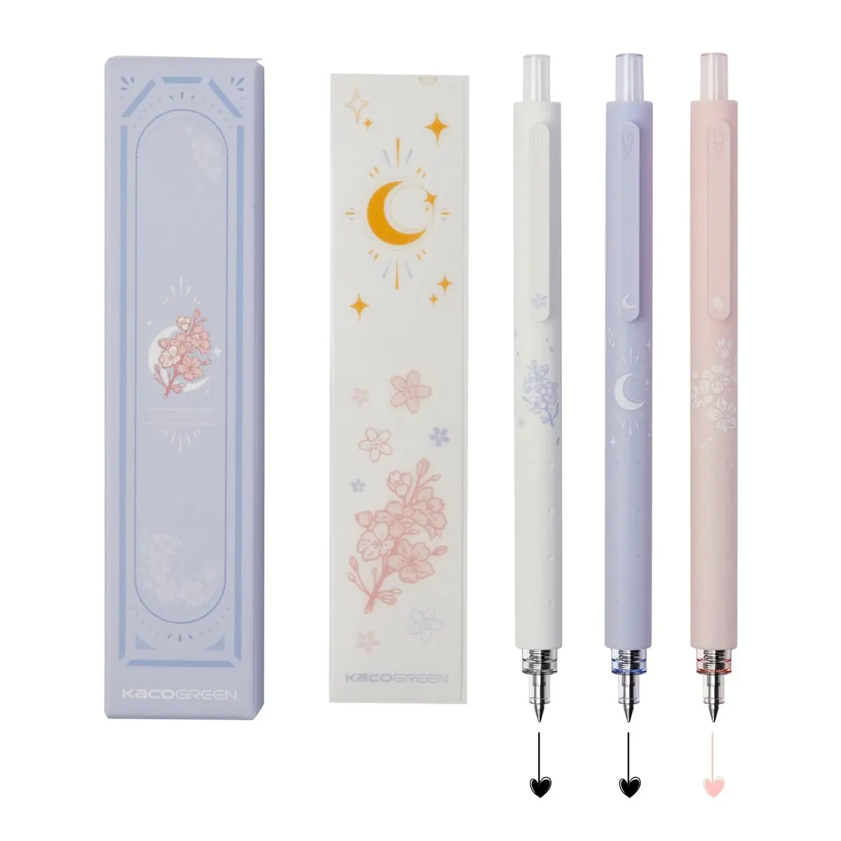Kaco Gel Ink Pens Sakura Series 0.5mm | Stress-Relieving, Double Length, Smooth Writing - main product image