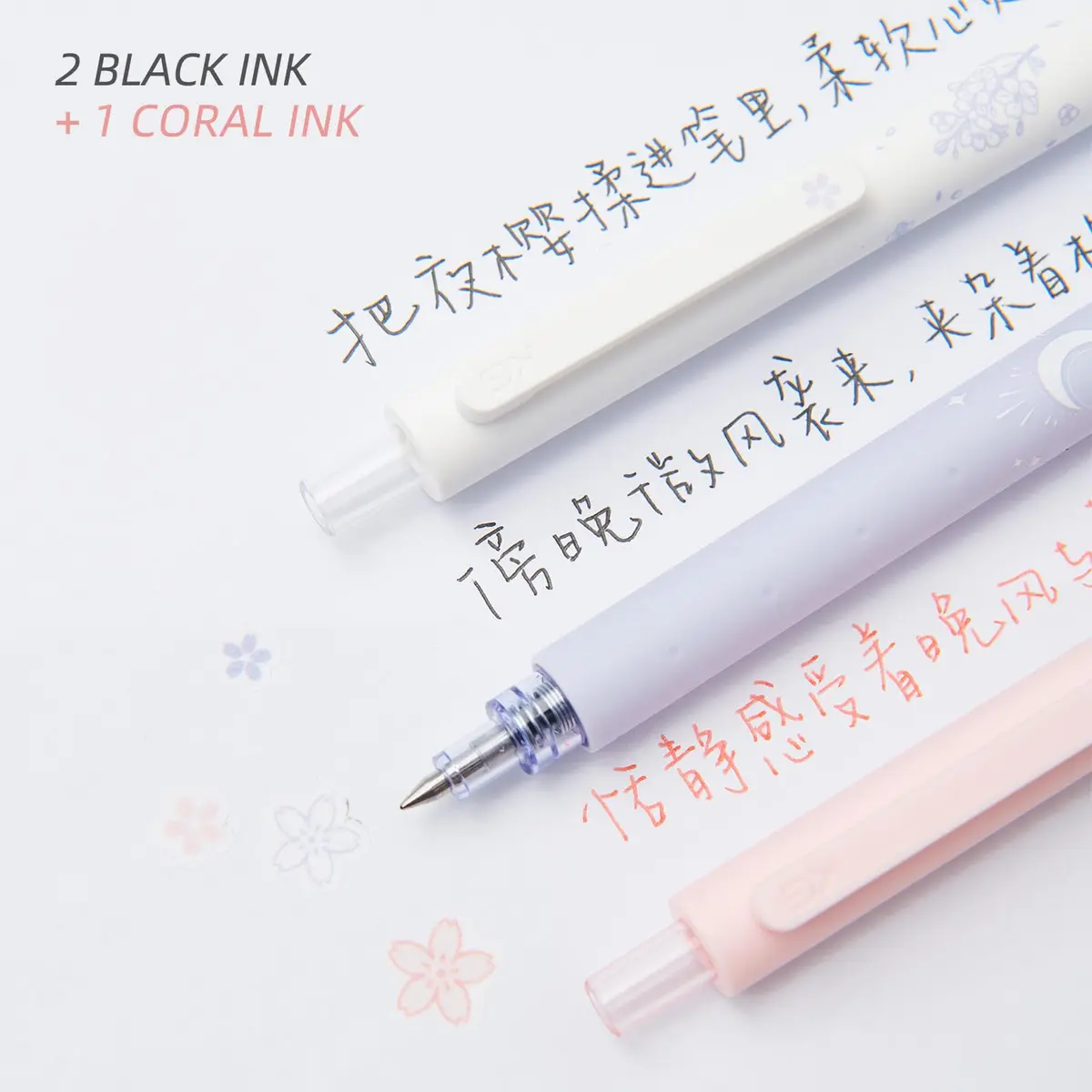 Kaco Gel Ink Pens Sakura Series 0.5mm | Stress-Relieving, Double Length, Smooth Writing - view 8