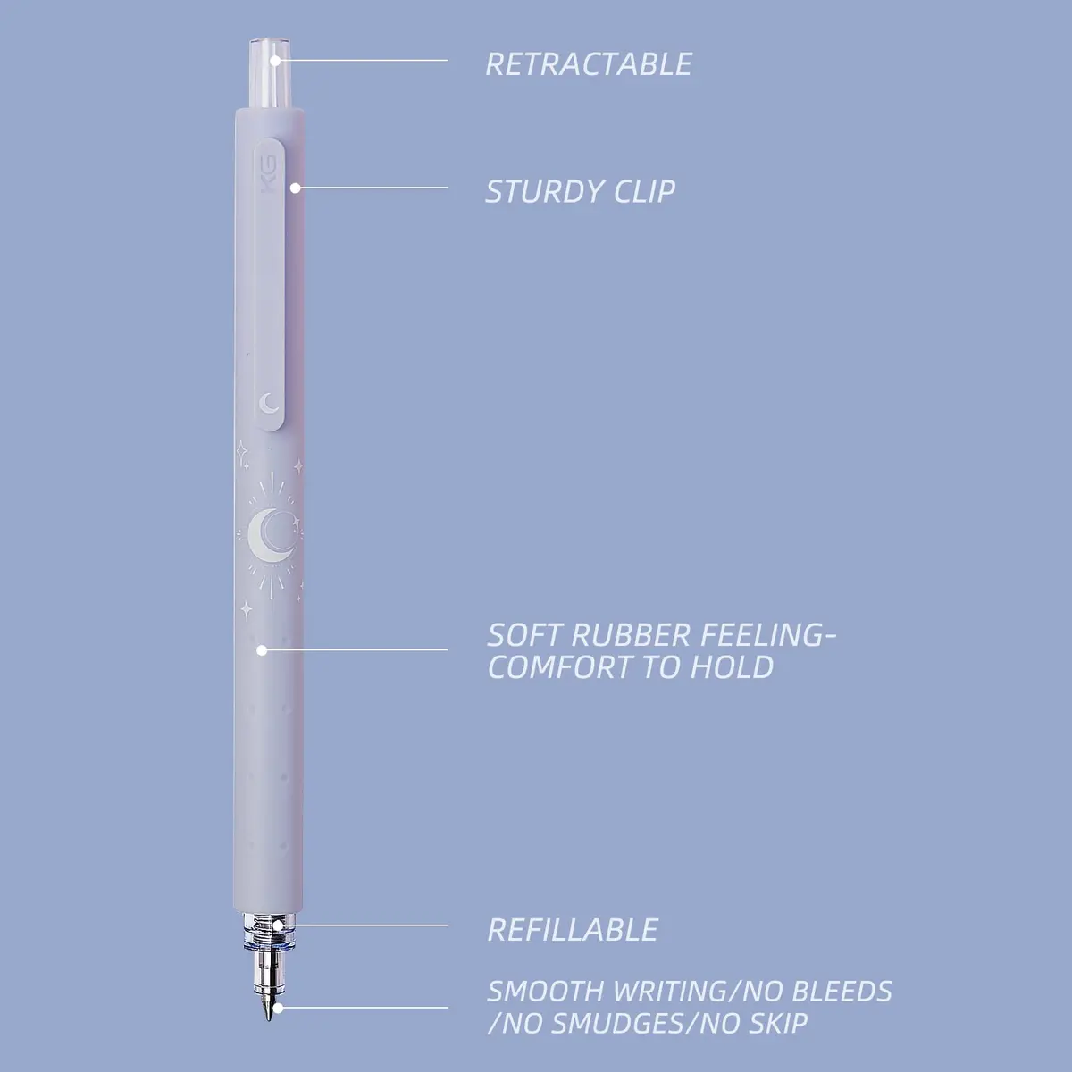 Kaco Gel Ink Pens Sakura Series 0.5mm | Stress-Relieving, Double Length, Smooth Writing - view 3