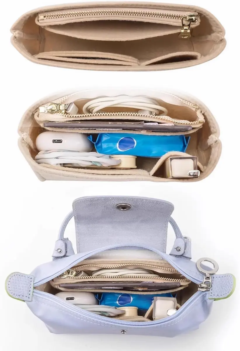 Umiup Felt Mini Purse Organizer Insert for Longchamp Small Tote Bag XS 1.97" x 6.5" x 3.15" | Keeps Bags Clutter-Free - view 3
