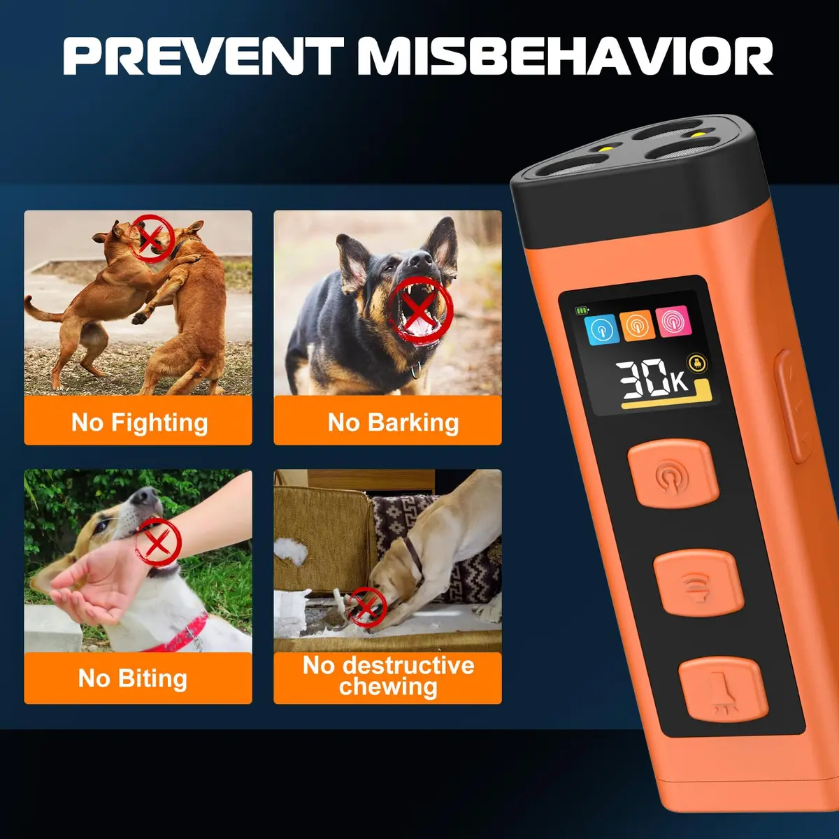 XIFRUS Dog Bark Deterrent Device 2 Pack | Ultrasonic Anti-Barking Trainer with 4 Frequencies - view 5