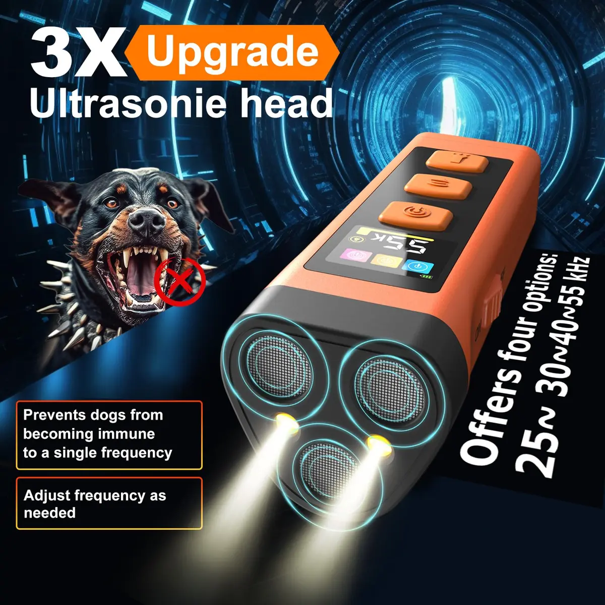 XIFRUS Dog Bark Deterrent Device 2 Pack | Ultrasonic Anti-Barking Trainer with 4 Frequencies - view 8