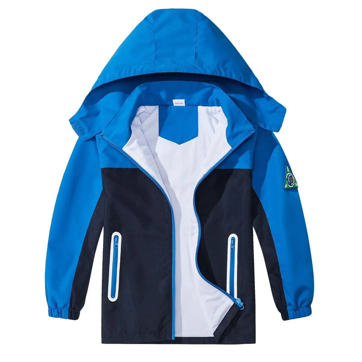 IjnUhb Kids Rain Jacket Boys Girls Waterproof Hooded RainCoat 10-12 Years | Lightweight & Windproof - main product image
