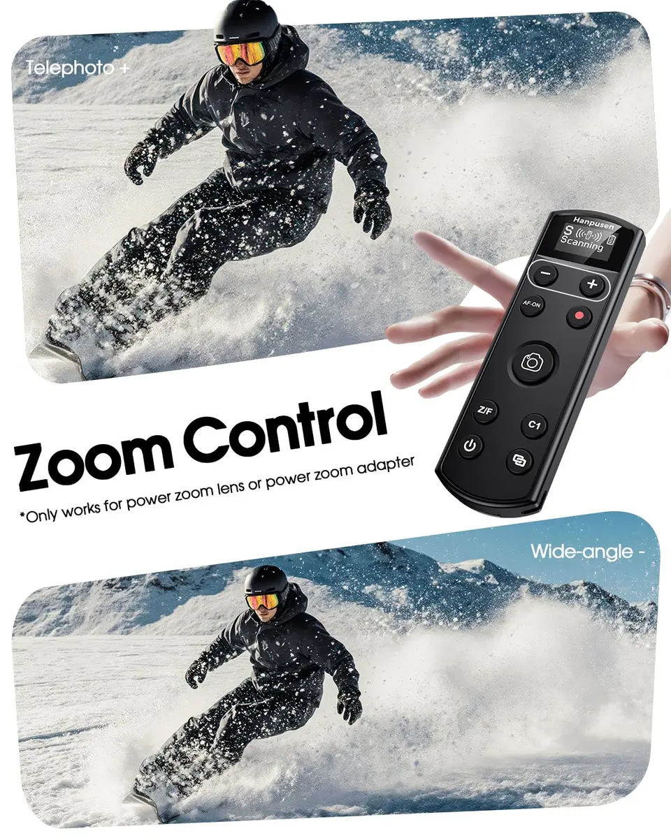 Hanpusen Rechargeable Wireless Camera Remote Control with OLED Screen for Sony Cameras | 10m (32.8ft) Range - view 6